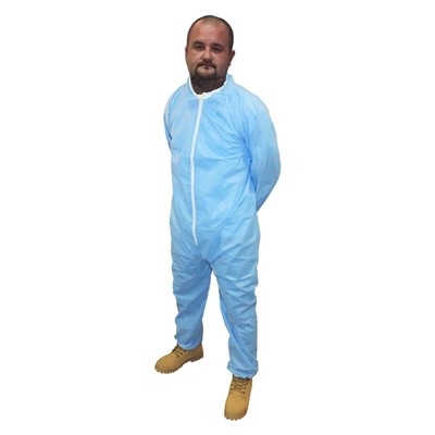 BLUE POLY COVERALL EL WR/ANK PK25