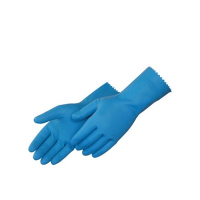 BLUE UNLINED LATEX GLOVE